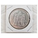 1965 Paris Mint, French silver, 10 franc coin, con