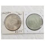 Two 1967 silver Danish wedding coins Marriage of P