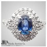 Extremely rare unheated sapphire ring, with .76cts