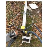 Mixed lot with a concrete vibrator motor, a foldin