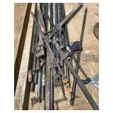 Large lot of framing clamps, lengths of galvanized