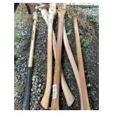 Variety of new axe and tool handles most are missi