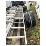 Extendable heavy duty ladder, has not sat on a wor