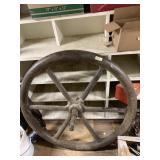 Belt wheel from a large piece of equipment, this c