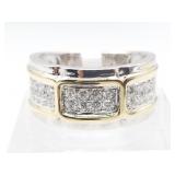 14kt Gold and diamond ring, size 10, features whit
