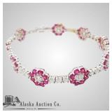 14kt Gold ruby and diamond bracelet, Stunning desi