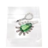 Tsavorite and diamond ring, size 7, designed by Os