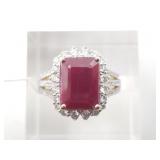 Extremely rare unheated ruby and diamond ring size