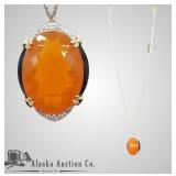 14kt Gold diamond and opal necklace, This custom m