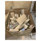 Box with assorted wood  pieces, variety of species
