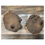 2 Bocote rounds, each about 9" diameter, 1 is 4" t