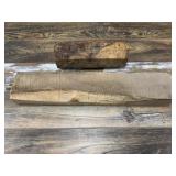 Curly maple plank, 22" long and a segment of masur