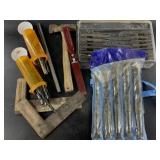 Large lot with drill bits, role pin punches etc. N