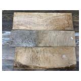 3 Curly maple planks, each about 22" long
