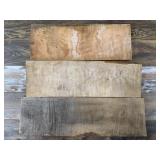 3 Partially weathered, curly maple planks, about 2