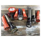 Several vintage flashlights