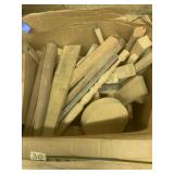 Box lot of assorted pieces of wood cutoffs, variet