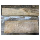 Lot with 2 Curly maple planks, largest is 22" x 8"