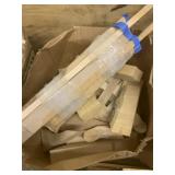 Box lot of assorted pieces of wood cutoffs, variet