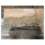 Curly maple board 22.5" long and a segment of trun