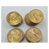27 Presidential and Sacagawea golden dollars