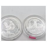 Two silver plated North American Club tokens