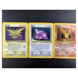 Three 1999 Vintage Pokemon Holographic Cards. Incl