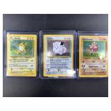 Three 1999 Vintage Pokemon Holographic Cards. Incl