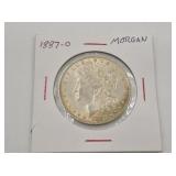 1887 O Morgan silver dollar