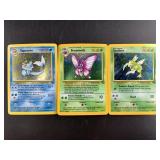 Three 1999 Vintage Pokemon Holographic Cards. Incl