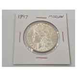 1897 Morgan silver dollar