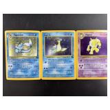 Three 1999 Vintage Pokemon Holographic Cards. Incl