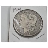 1921 Morgan silver dollar