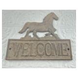 Cast iron WELCOME sign