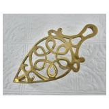 Antique brass clothes iron trivet