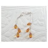 Sterling silver and amber earrings