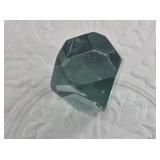 Faceted glass desktop paperweight