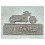 Cast iron WELCOME sign