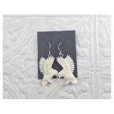 Bone eagle earrings on sterling silver hooks