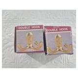 2 Brass double hooks