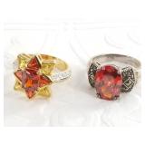 2 Sterling silver rings: sizes 8, 8