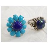 2 Sterling silver rings: sizes 7, 7, both with lap