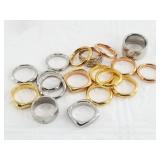 Large collection of stainless steel rings