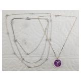 3 Sterling silver necklaces, 23 grams total