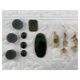 Ivory and jade pendant with many pieces of jade