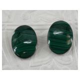 Sterling silver and malachite earrings