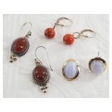 3 Pairs of sterling silver earrings