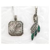 2 Sterling silver and marcasite necklaces
