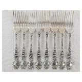 8 Pieces of all sterling silver forks from the sam