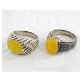 2 Sterling silver rings: sizes 8, 8